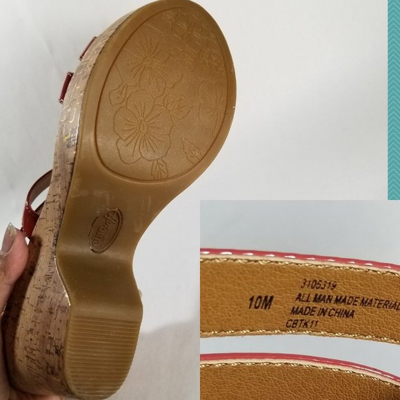 Sofft Eurosoft Pink Patent Faux Leather Sandals - Picture 6 of 7